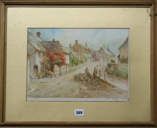 William Henry Sweet, watercolour, East Street, Corfe, signed, 24 x 35cm